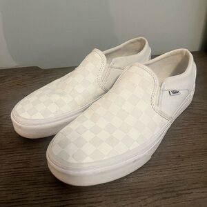 Vans Classic Slip-On Checkerboard Shoe White